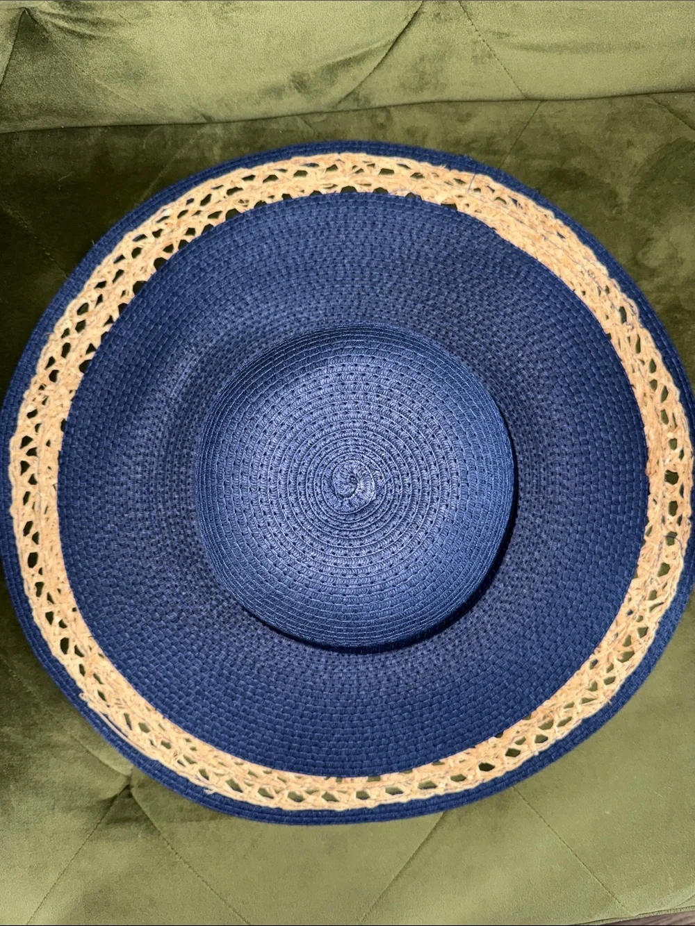 Navy Blue Wide Brim Beach Hat